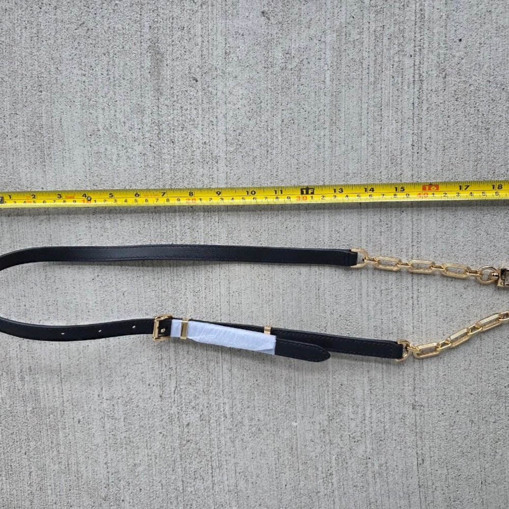 Michael Kors Black Leather Gold Chain Shoulder Strap 19” New - Picture 4 of 4